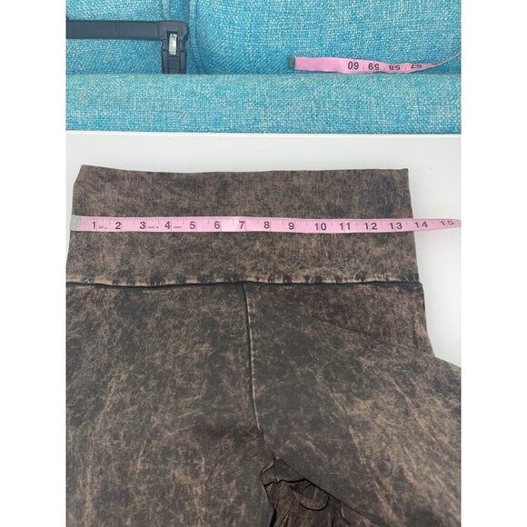 Womens Jacket Pant Set Size Medium Brown Fringed Yoga Open Front Long Sleeve USA - Picture 6 of 9